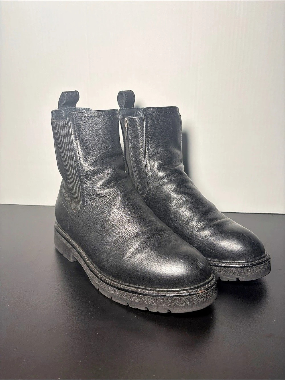 Naot Women’s Black Leather-Look Ankle Boots Size 38 EU 8 US